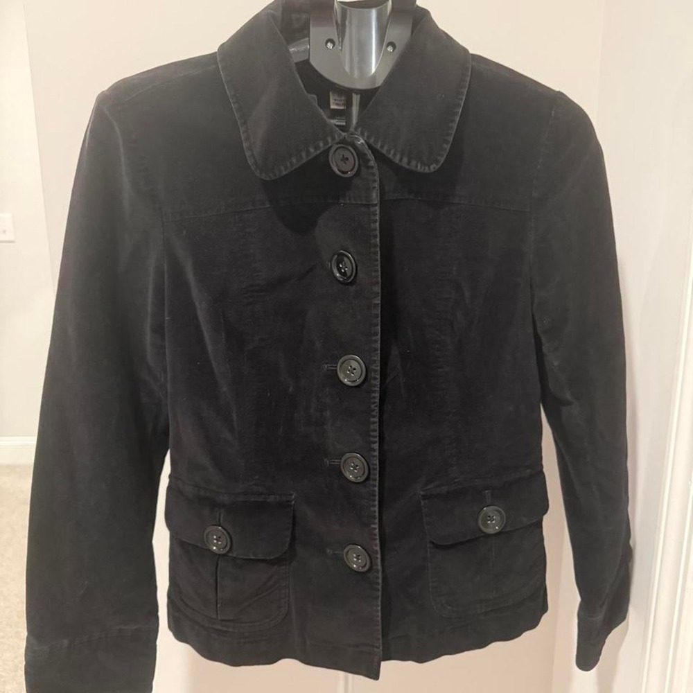 Talbot's Black Corduroy Jacket size 10 Womens